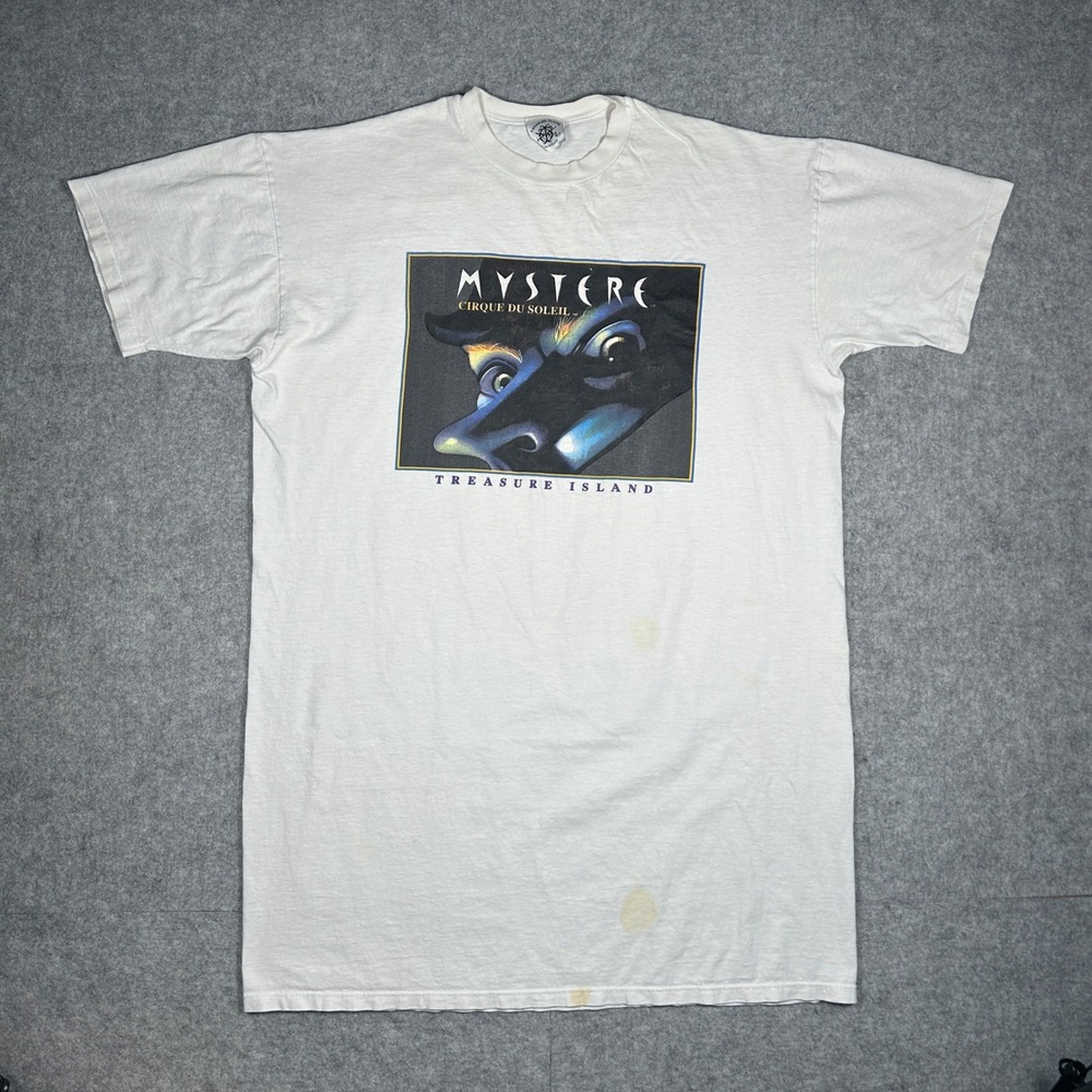 Treasure Island Cirque Du Soleil Mystere T Shirt Men One Size White Vintage